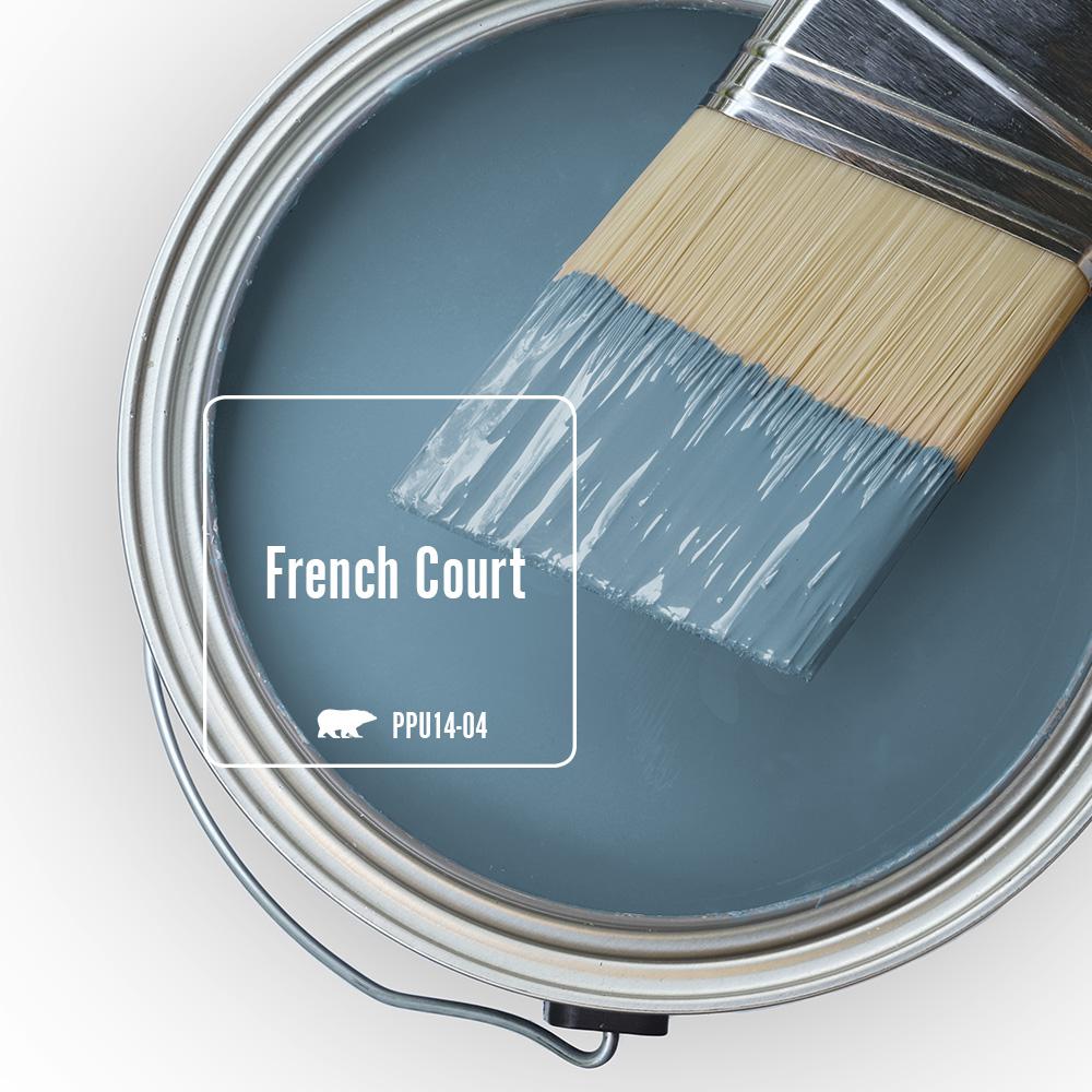 Behr French Court blue paint color. #behrfrenchcourt #bluepaints #paintcolors