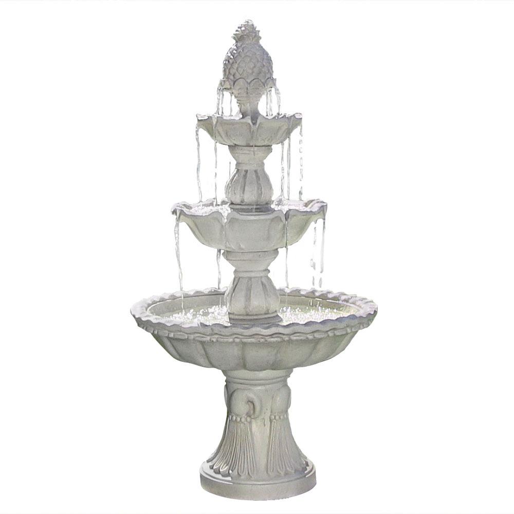 Sunnydaze Decor 59 In 3 Tier Welcome Outdoor Water Fountain Fc 73018 The Home Depot - Outdoor Garden Fountains Home Depot Sunnydaze Decor 59 In 3 Tier Welcome Outdoor Water Fountain Fc 73018 The Home Depot - Outdoor Garden Fountains Home Depot