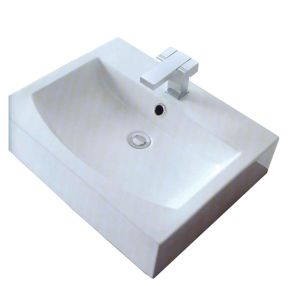 Kingston Brass 51/2 in. Console Basin Sink in WhiteHEV4318W38 The