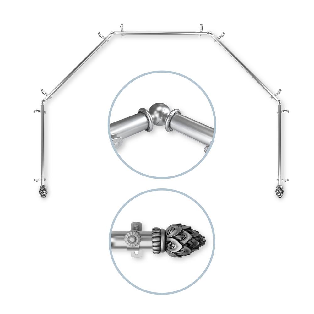 Rod Desyne Twist 6 Sided 13 16 In Dia Bay Window Single Curtain