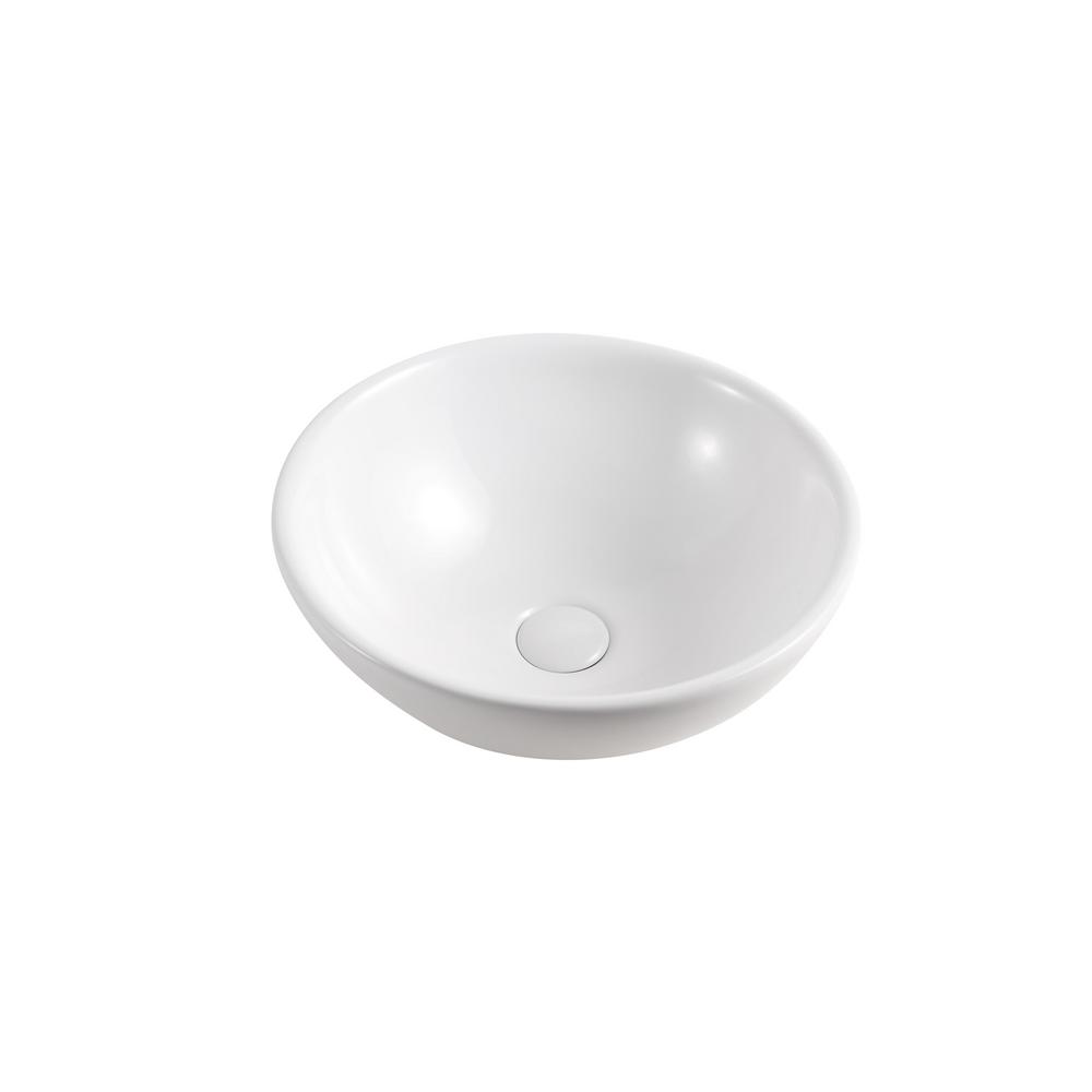 Elanti Round Vessel Bathroom Sink In White Elanti Round Vessel Bathroom Sink In White