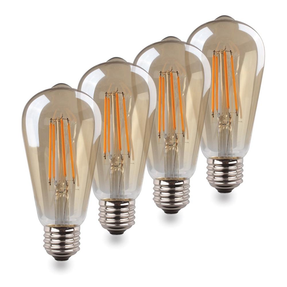 Viribright 40-Watt Equivalent ST19 Dimmable Decorative Amber Glass ...