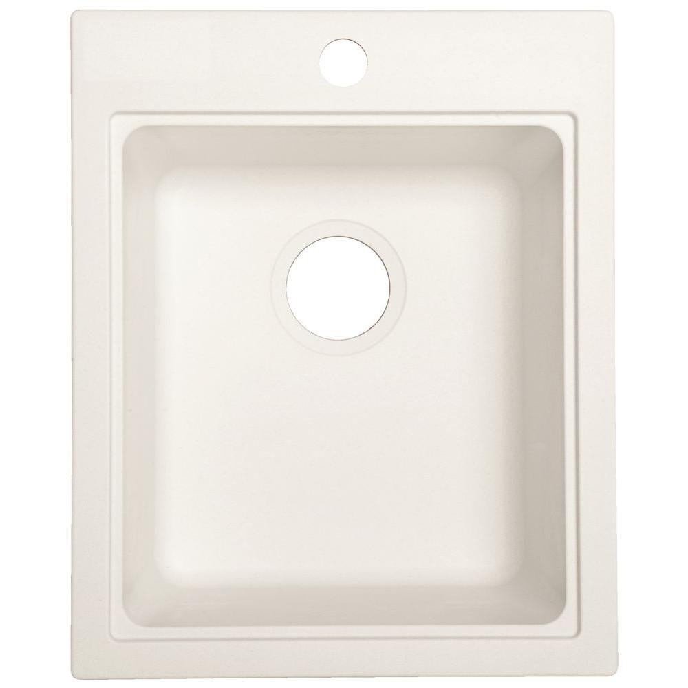 Franke Dual Mount Granite Composite 16 5 In 1 Hole Single Bowl Kitchen Sink Prep In White