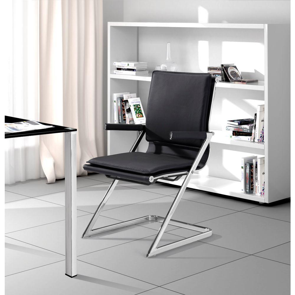 Lider Plus Black Leatherette Conference Office Chair Set Of 2