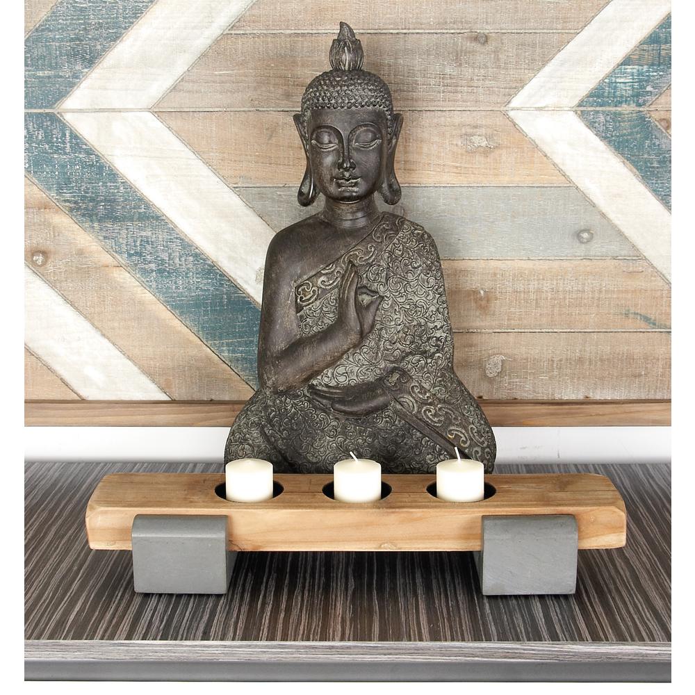 Southern Enterprises Resin Tealight Fireplace Log Candle Holder