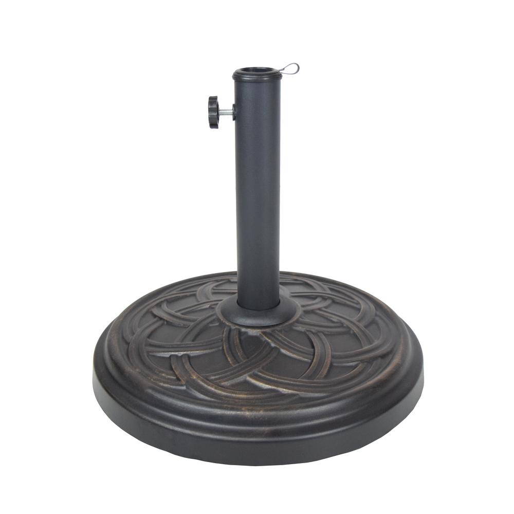 Cast Concrete Patio Umbrella Base in Black-HD4235-US33-AB - The Home Depot