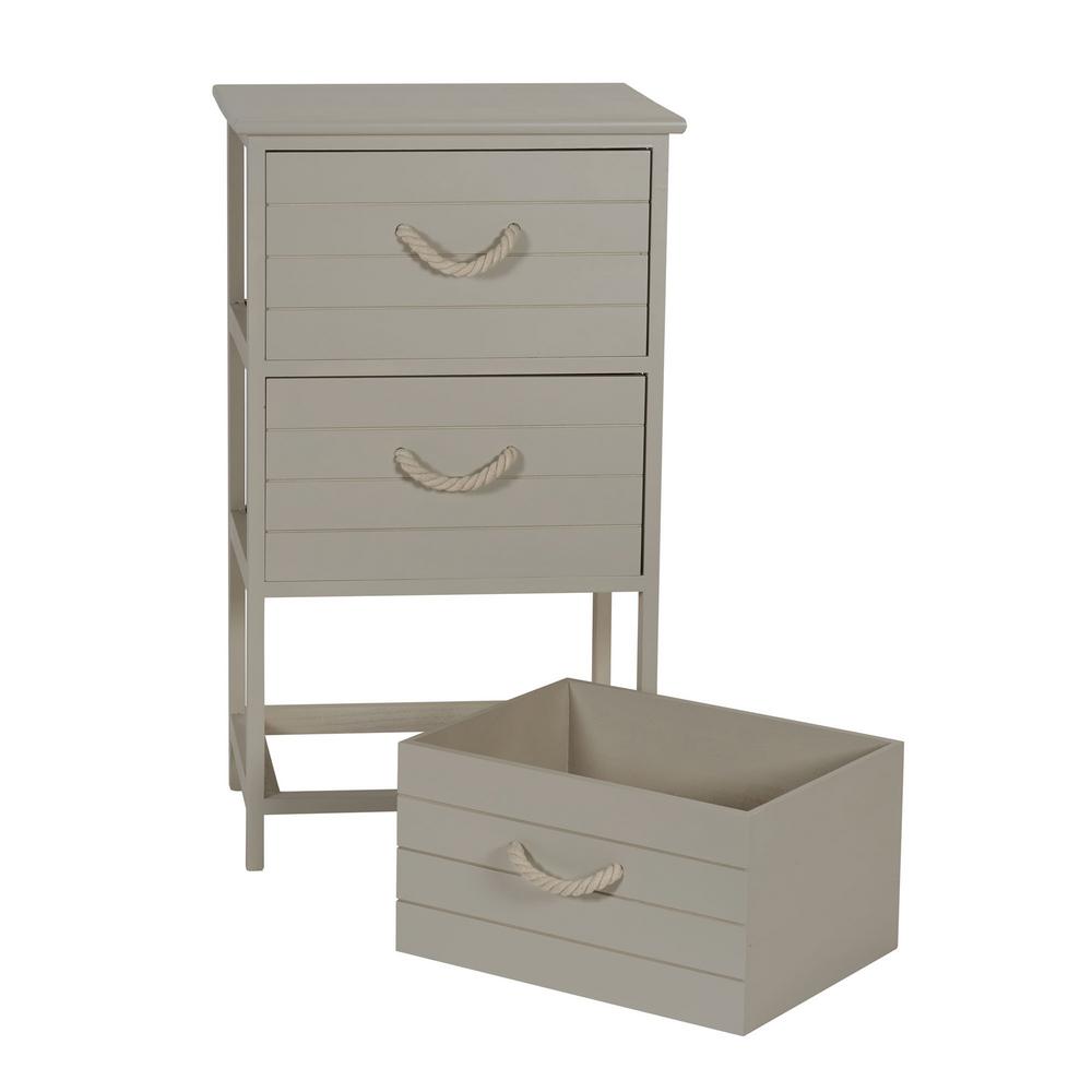 Seaside 17 75 In X 13 Taupe 3 Drawer Wide Side Table Whitewash