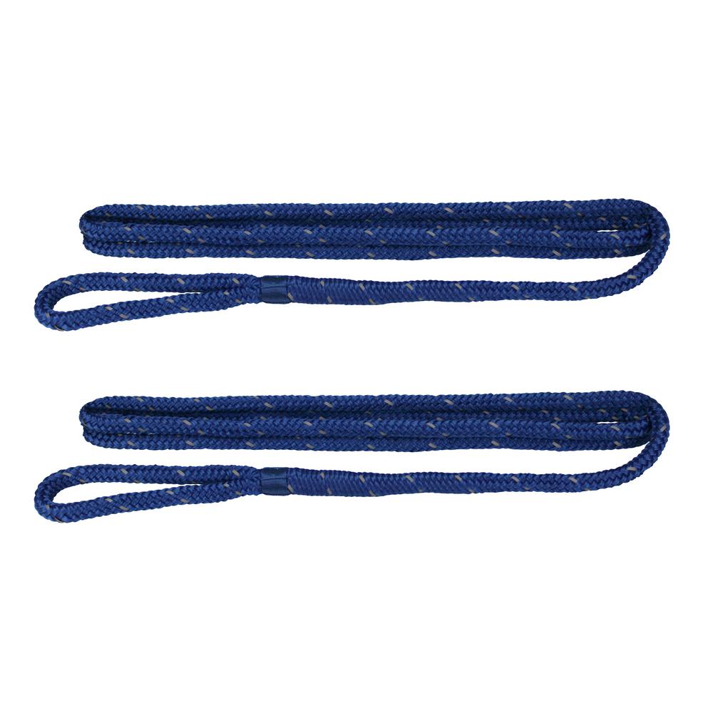 2 Premium White Double Braid 6ft Boat Bumper Fender Lines Marine Docking Rope