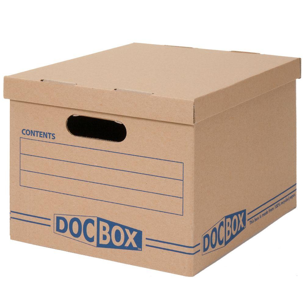 DOC-BOX 15 in. L x 12 in. W x 10 in. Document Storage Boxes (2-Pack