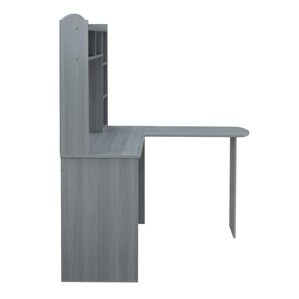 Techni Mobili 48 In L Shaped Gray Computer Desk With Hutch Rta