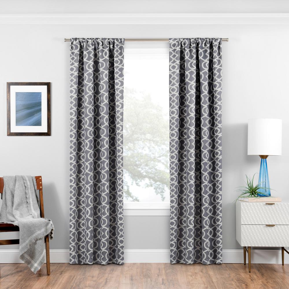 Eclipse Isanti Blackout Window Curtain Panel In Grey 37 In W X