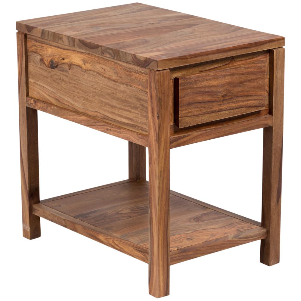 Porter Designs Urban Mid Century Modern Sheesham Wood End Table With