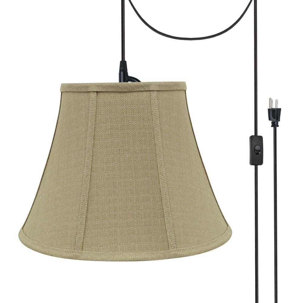 Aspen Creative Corporation 1 Light Black Plug In Swag Pendant With Light Black Plug In Swag Pendant