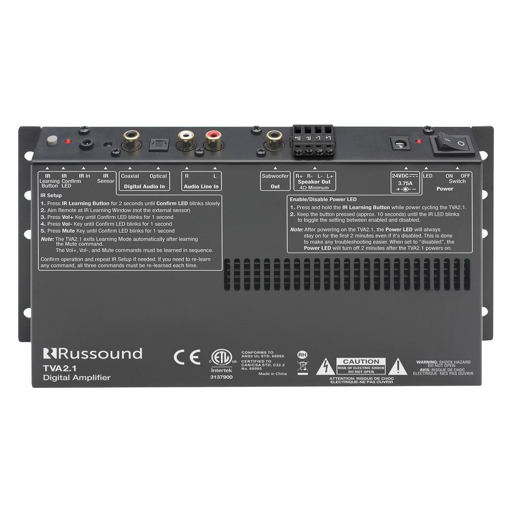 2 channel amplifier with subwoofer output