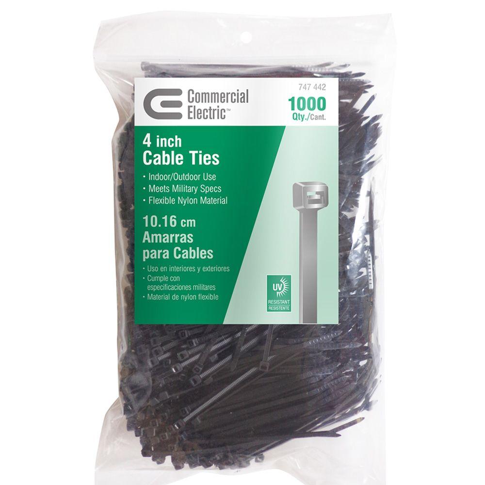 Cable Services In My Area >> Commercial Electric 4 in. UV Cable Tie - Black (1000-Pack)-GT-100MB - The Home Depot Cable Services In My Area >> Commercial Electric 4 in. UV Cable Tie - Black (1000-Pack)-GT-100MB - The Home Depot