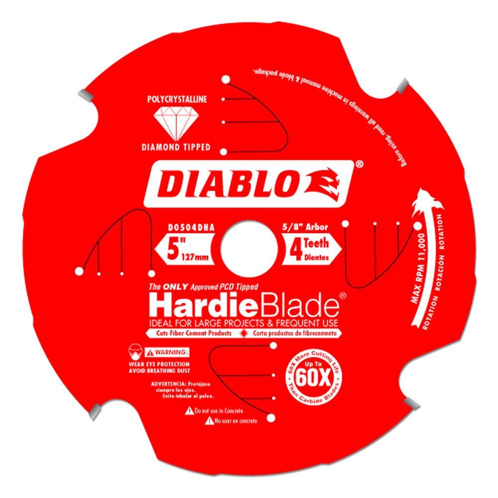 Diablo 5 in. x 4Tooth Polycrystalline Diamond Tipped James Hardie/Fiber Cement Saw Blade