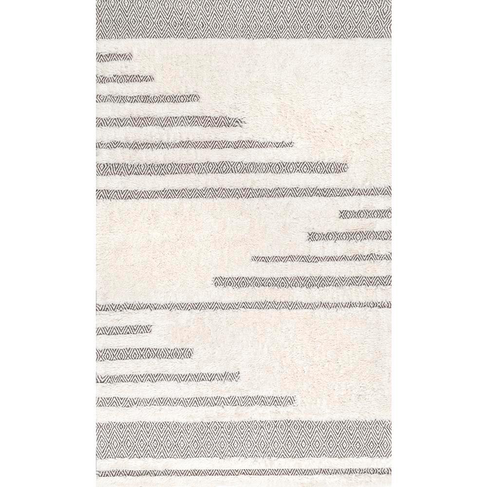 Nuloom Berta Moroccan Abstract Shag Ivory 8 Ft X 10 Ft Area Rug Hmbm02a 76096 The Home Depot