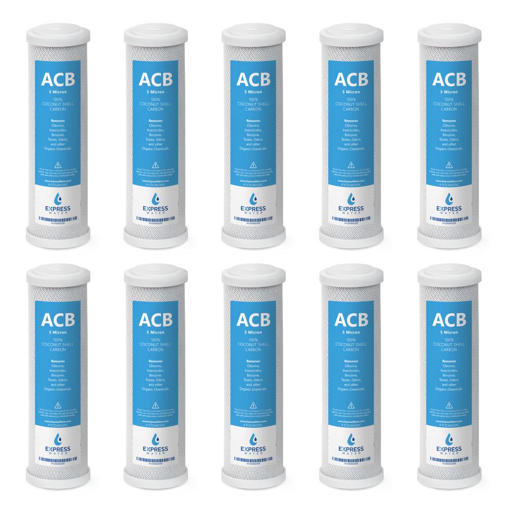 Max Water 10 Pack RO Replacement Filters 1 Micron Sediment /& 5 Micron CTO Carbon Block