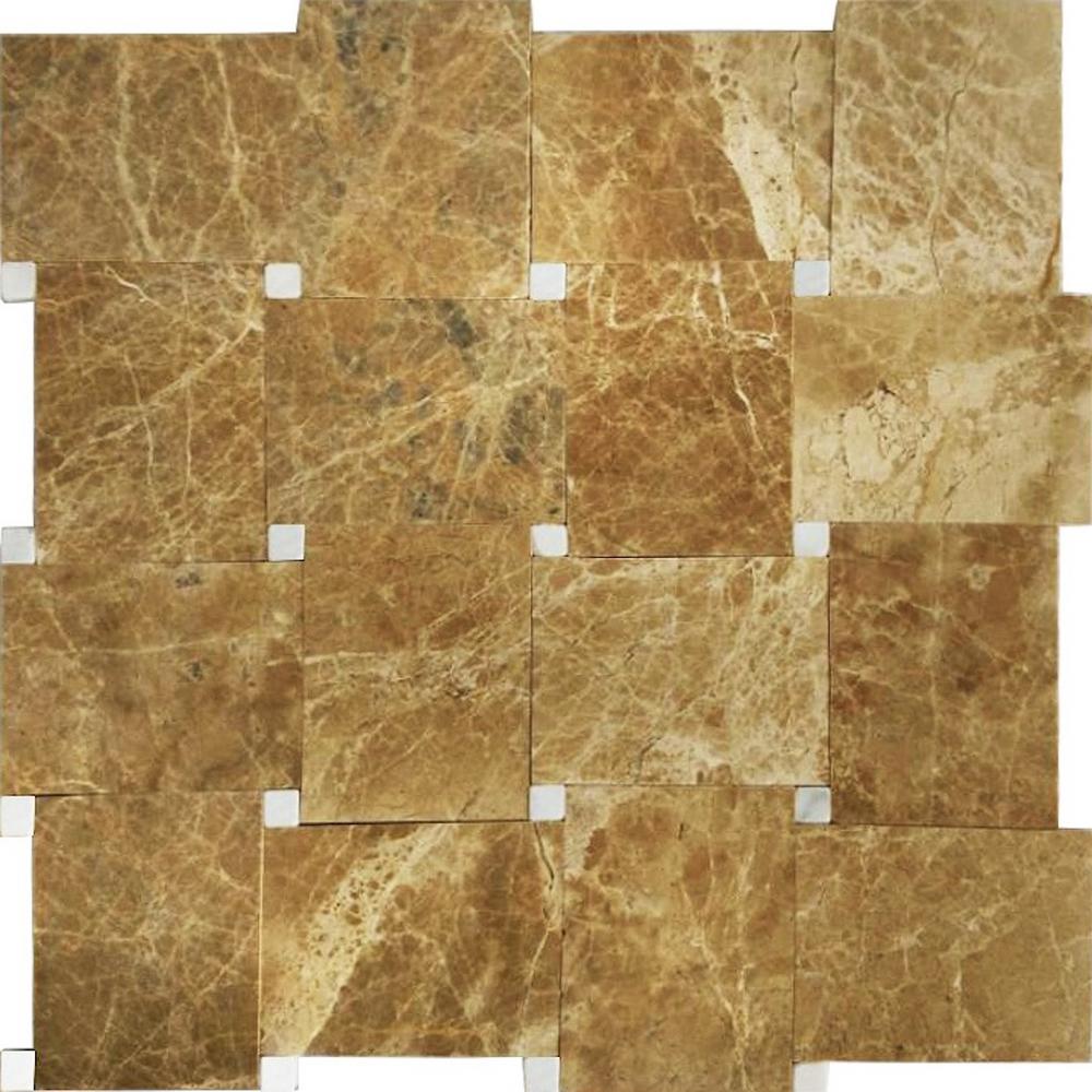 Kitchen Mini Brick Marble Tile Natural Stone The Home Depot Carrera Brown Khaki Marble 12 In X 8