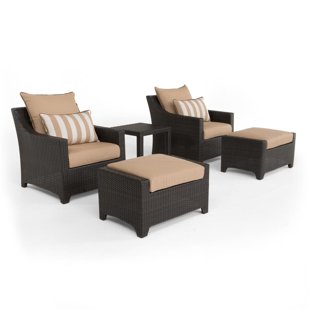 Rst Brands Deco 5 Piece All Weather Wicker Patio Club Chair And Rst Brands Deco 5 Piece All Weather Wicker Patio Club Chair And Ottoman Seating Set With Maxim Beige Cushions Op Peclb5 Mxm K The Home Depot