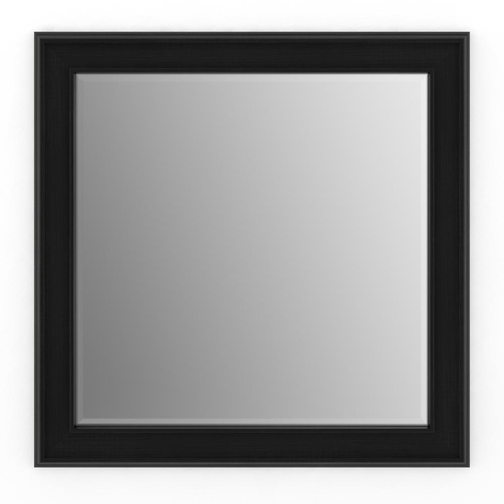 33 in. x 33 in. (L2) Square Framed Mirror with Deluxe Glass and Flush Mount Hardware in Matte Black