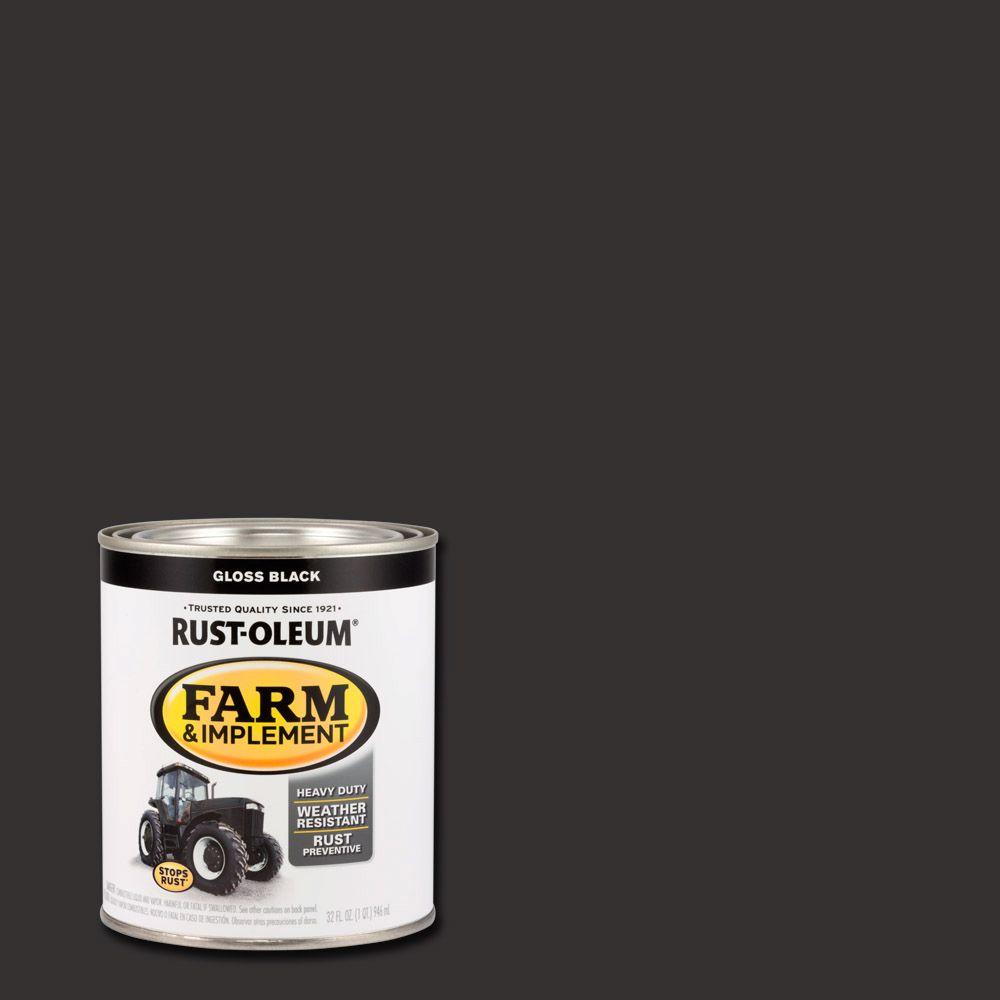 Rust-Oleum 1-qt. Farm And Implement Gloss Black Paint (Case Of 2 ...