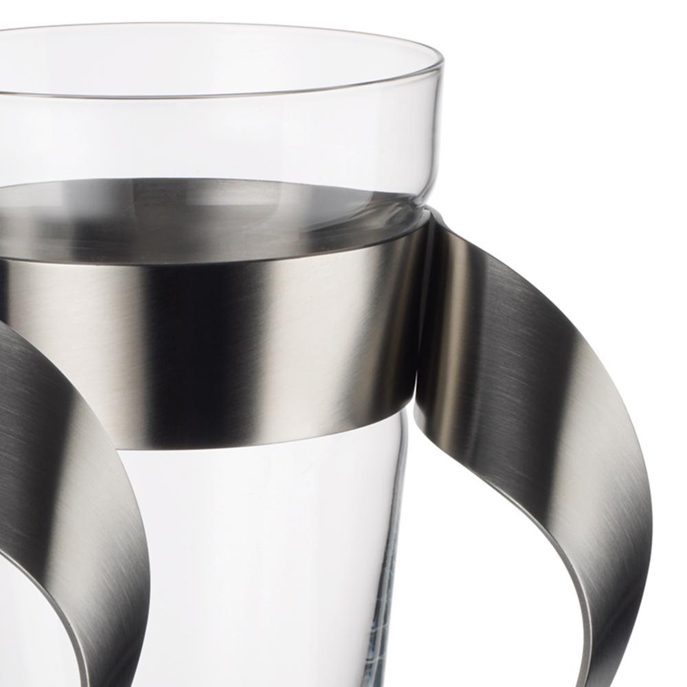 glass and metal coffee cups