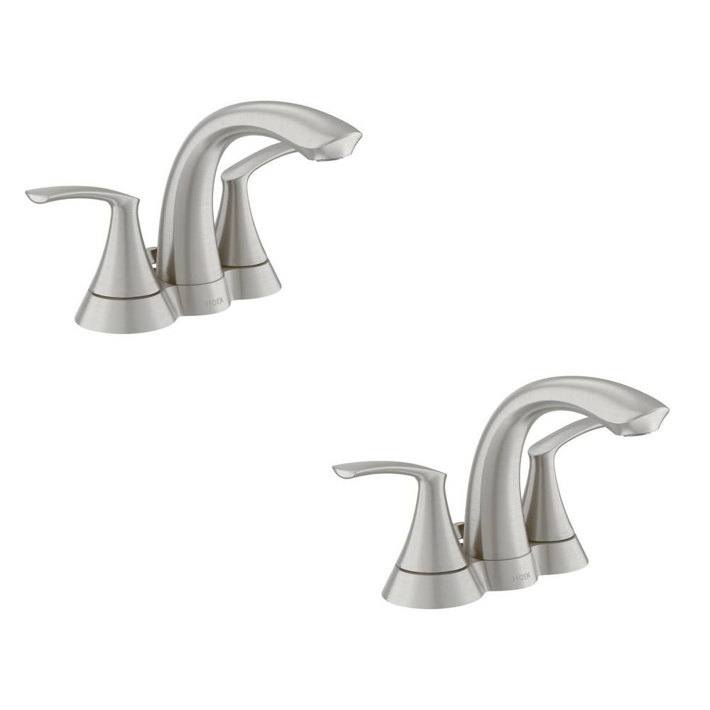 Moen Darcy 4 In Centerset 2 Handle Bathroom Faucet Spot Resist Moen Darcy 4 In Centerset 2 Handle Bathroom Faucet Spot Resist Brushed Nickel