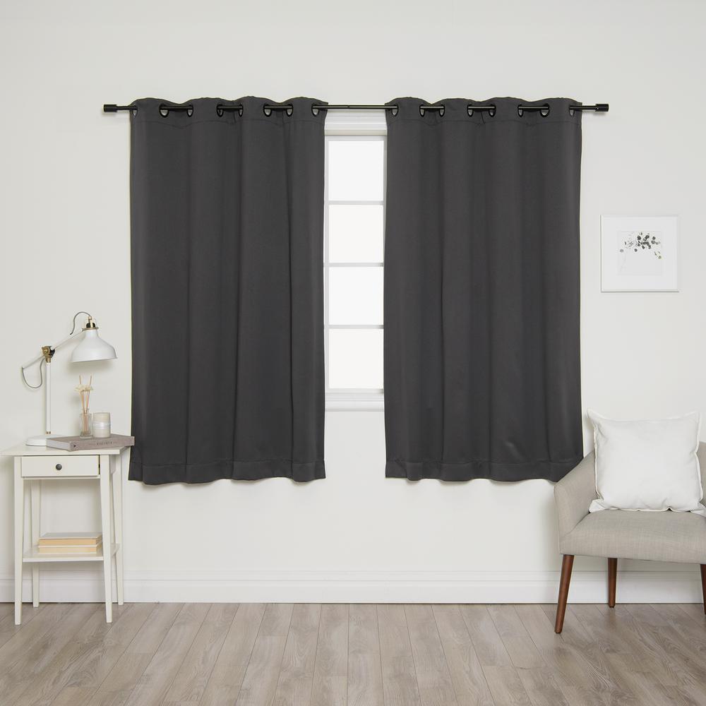 Best Home Fashion 63 In L Onyx Grommet Blackout Curtains In Dark Grey   Dark Grey Panel Black Grommet Best Home Fashion Blackout Curtains Yg 24 Blk Bo 63 Dk Grey 64 1000 