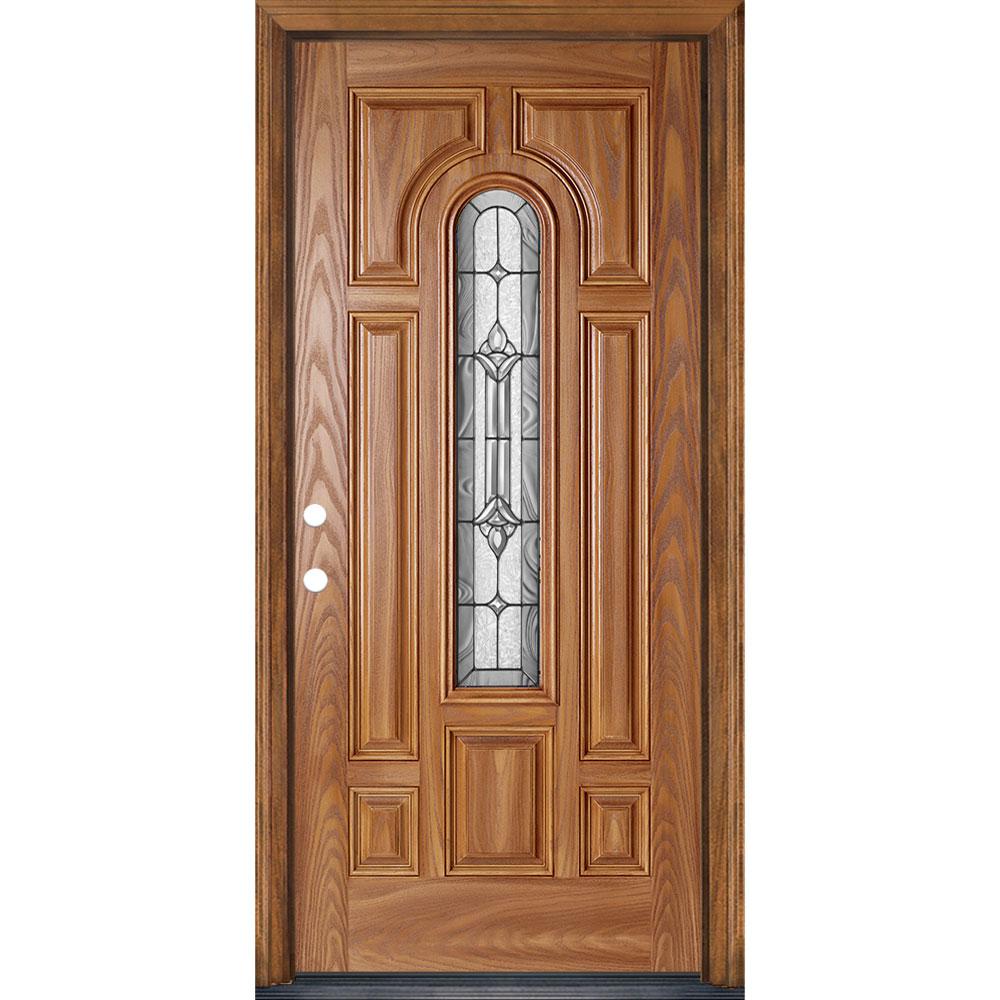 Masonite 36 In X 80 In Providence Pecan Right Hand Inswing