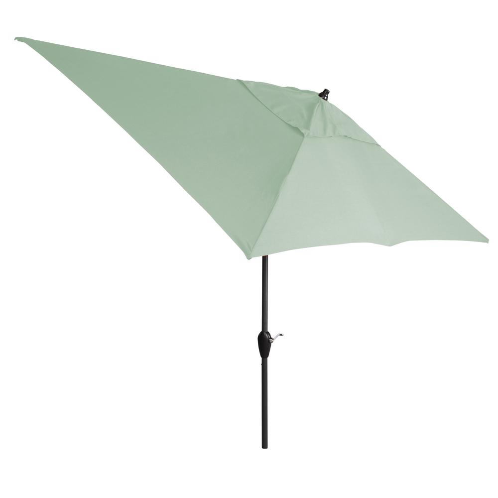 Unbranded 10 Ft X 6 Ft Aluminum Market Patio Umbrella In Cushionguard Surplus With Push Button Tilt 9106 01212100 The Home Depot