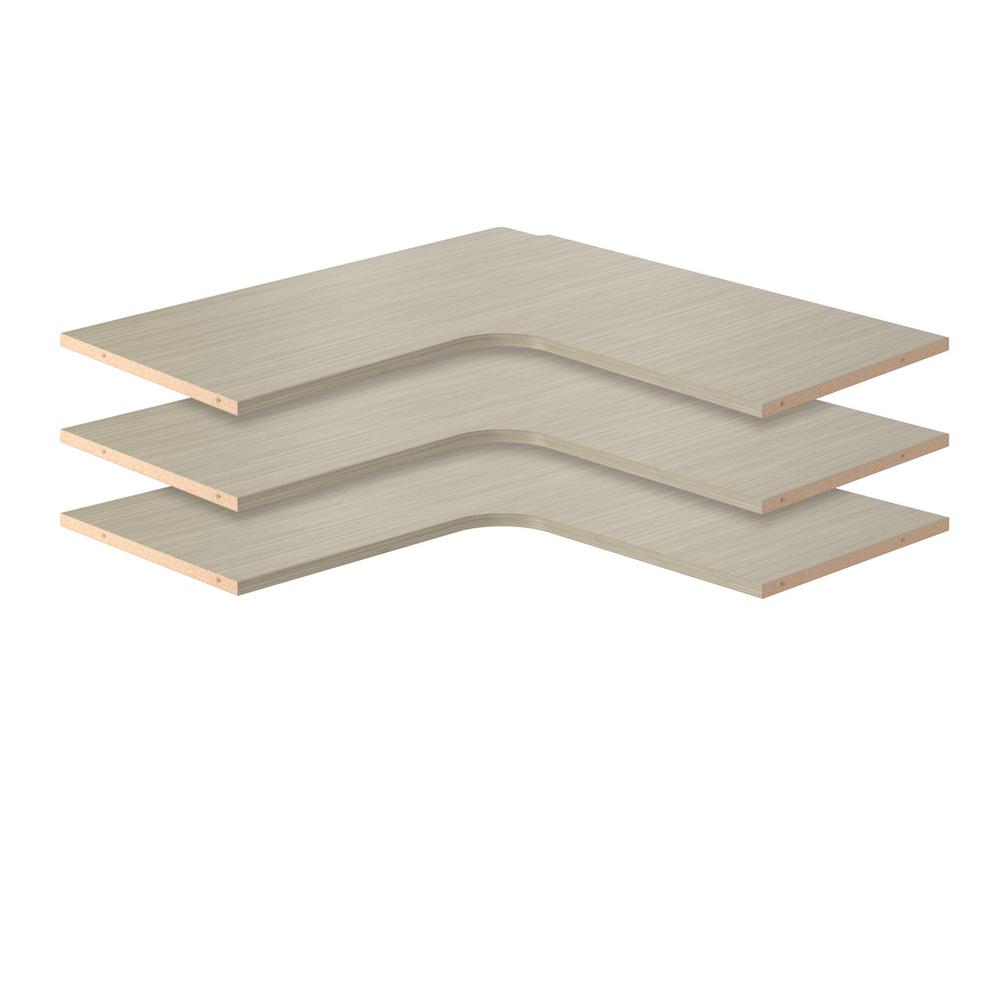 Closet Evolution 30 In D X W Rustic Grey Wood Corner Shelf Rustic Grey Wood Corner Shelf