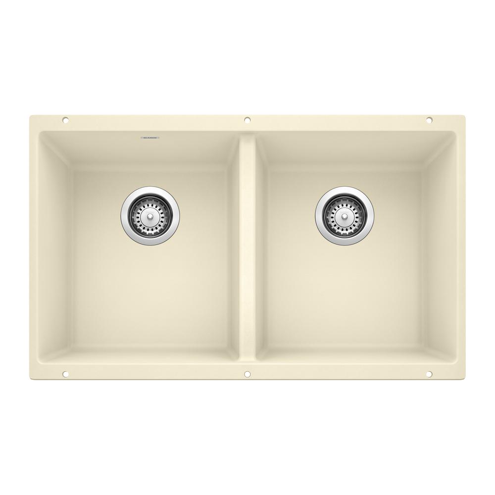 BLANCO PRECIS Equal Double Undermount - Biscuit