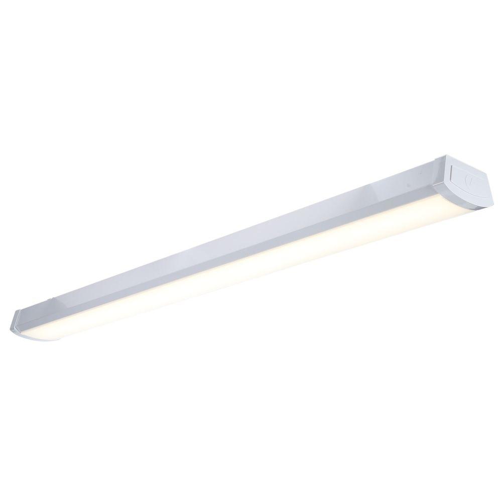 Lithonia Lighting 40-Watt 4 ft. White Integrated LED Flushmount Light ...