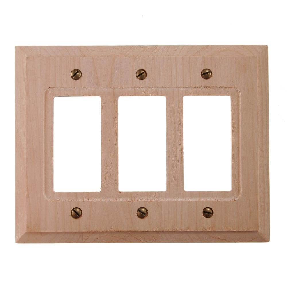Amerelle Cabin Wood 3 Decorator Wall Plate Unfinished Amerelle Cabin Wood 3 Decorator Wall Plate Unfinished