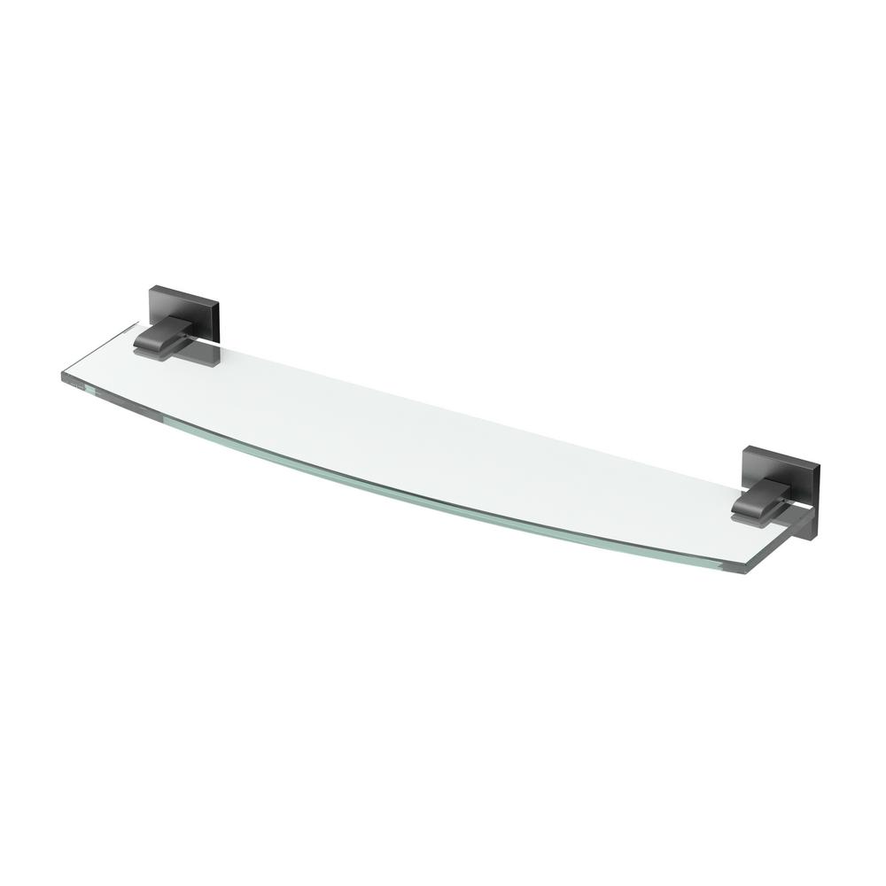 black glass bathroom shelf