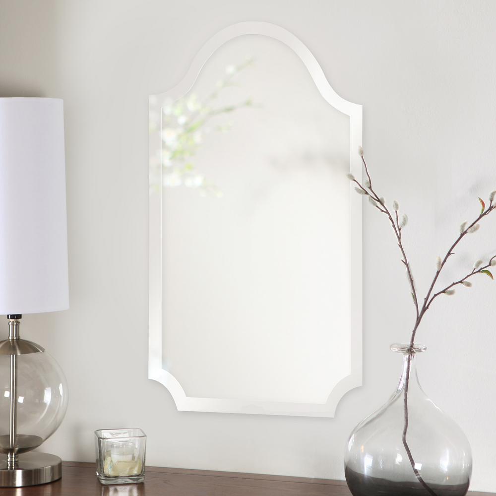 mirror arched frameless elliott howard height homedepot hover zoom
