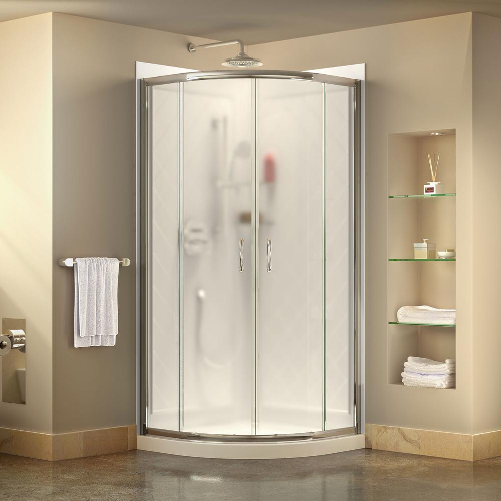 DreamLine Prime 38 In X 38 In X 76 75 In Corner Framed Sliding   Chrome Finish Hardware Dreamline Shower Stalls Kits Dl 6154 01fr 64 1000 