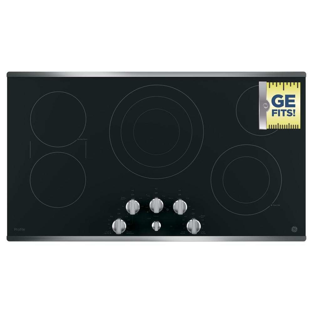 GE Profile 36 in. Radiant Electric Cooktop in Stainless Steel with 5