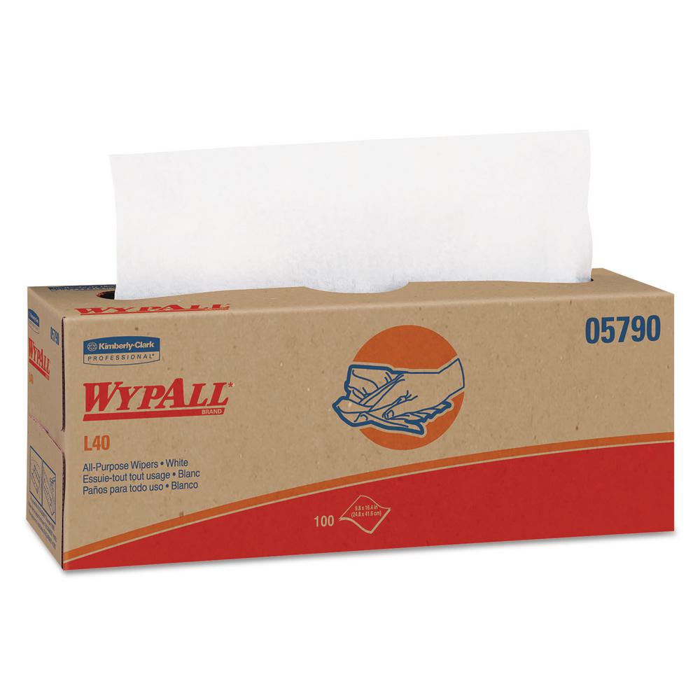 WYPALL L40 White Towels Pop-Up Box (100/Box, 9 Boxes/Carton)-KCC05790