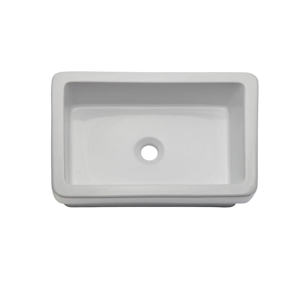 Classically Redefined Semi Recessed Rectangular Bathroom Sink In White