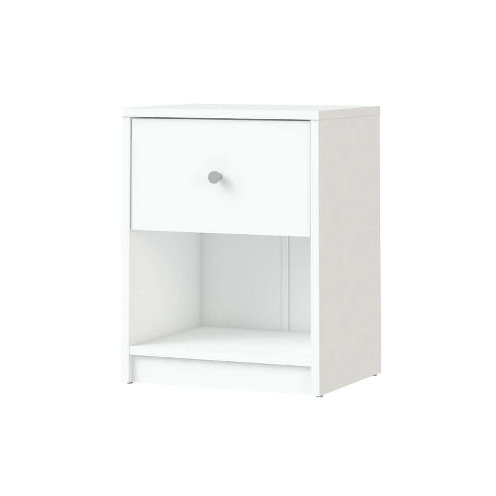 Tvilum Portland 1 Drawer White Nightstand 7033149 The Home Depot