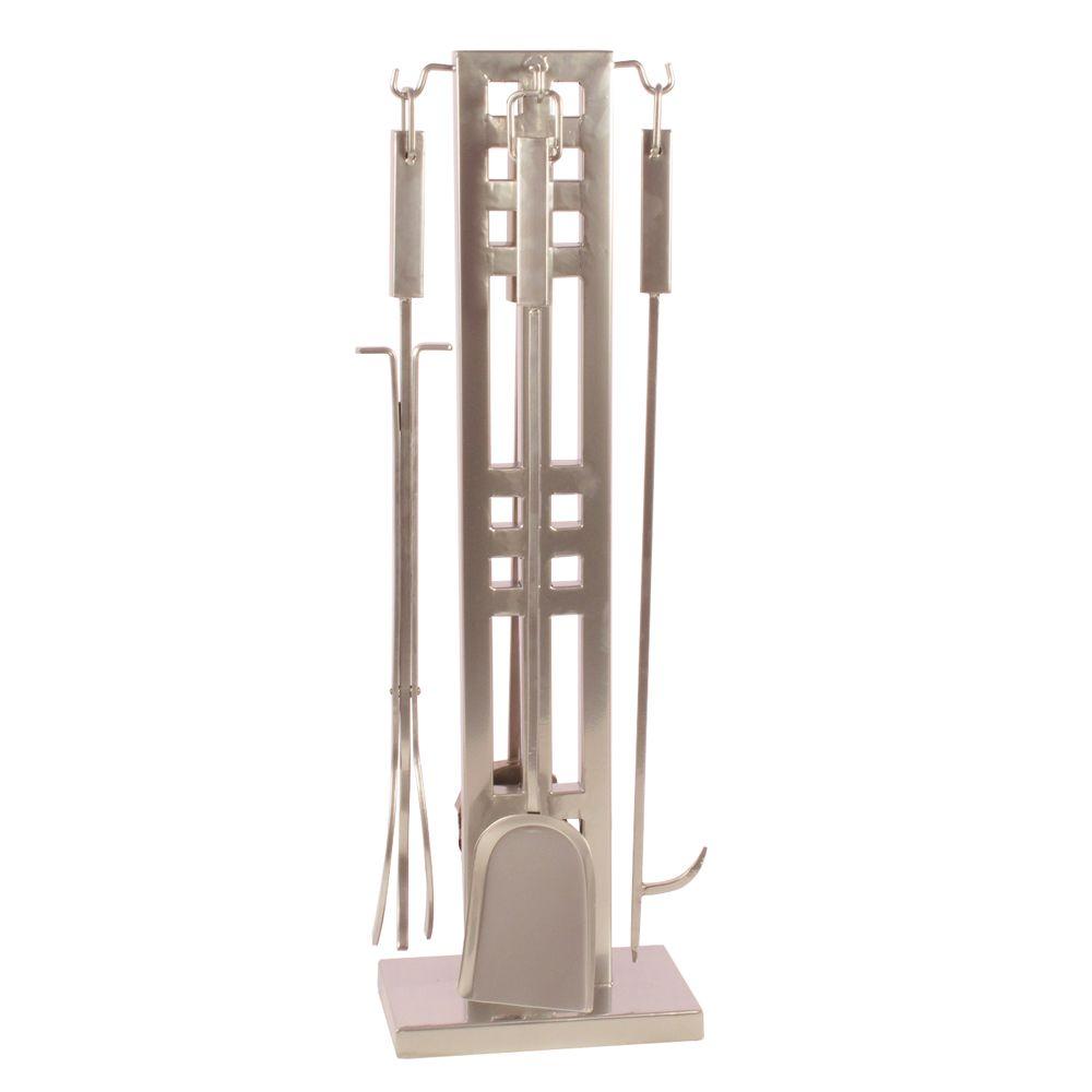 Layton 5-Piece Fireplace Tool Set in Nickel