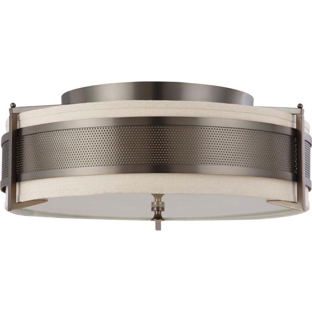 Glomar 4 Light Hazel Bronze Incandescent Ceiling Flush Mount