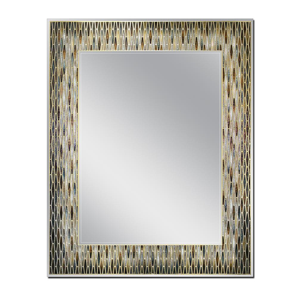 Deco Mirror Terrazzo Gold 23 5 In X 29 Single Frameless Wall
