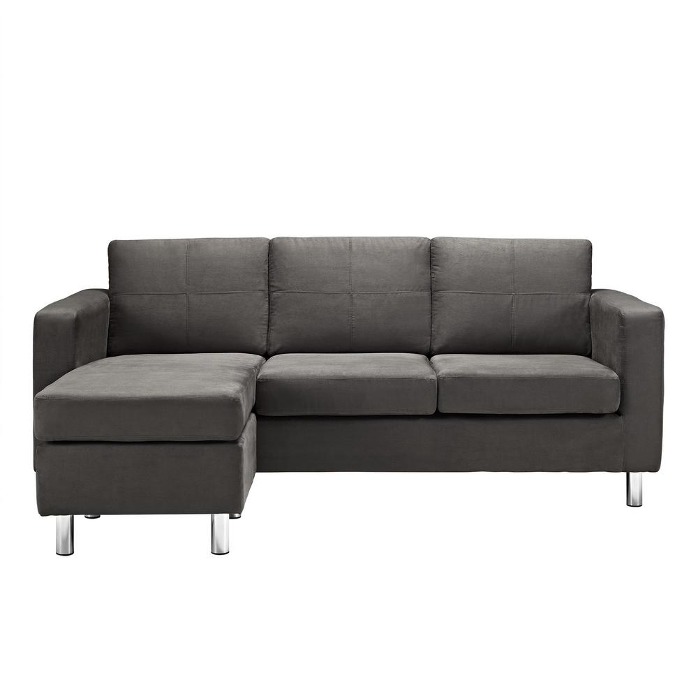 Dorel Living Small Es 2 Piece Configurable Gray Sectional Sofa Dorel Living Small Es 2 Piece Configurable Gray Sectional Sofa