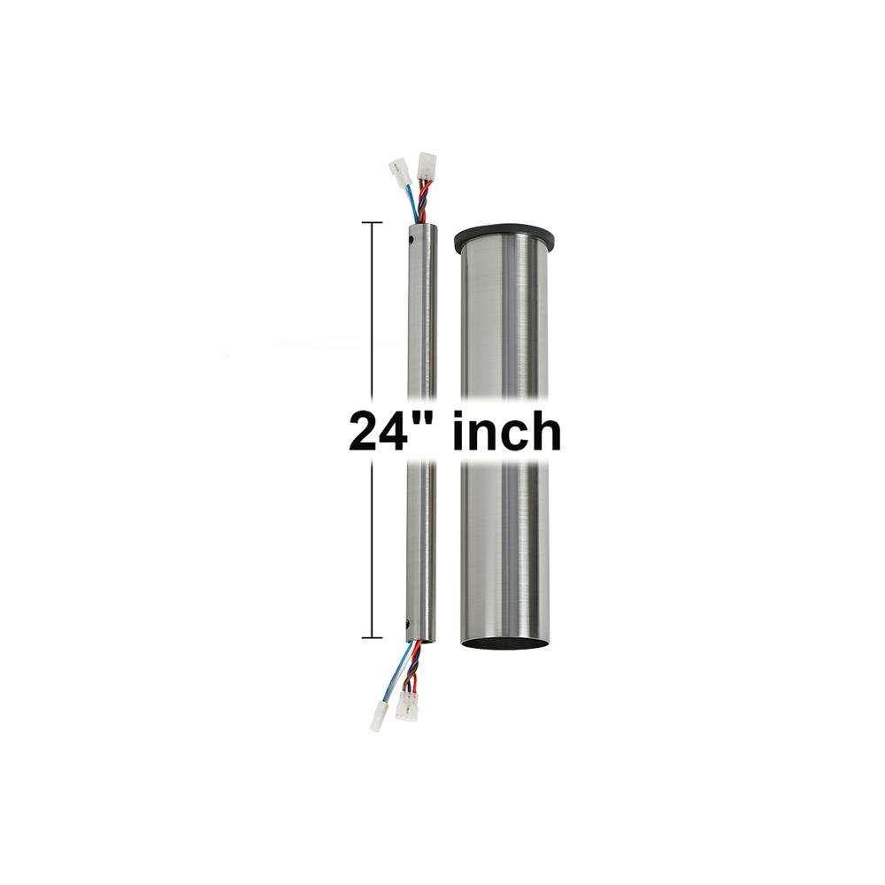 Monte Carlo Minimalist 24 In Brushed Steel Extension Downrod