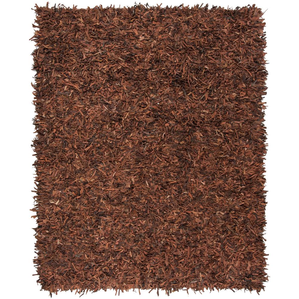Safavieh Leather Shag Saddle 8 ft. x 8 ft. Square Area Rug LSG511B8SQ