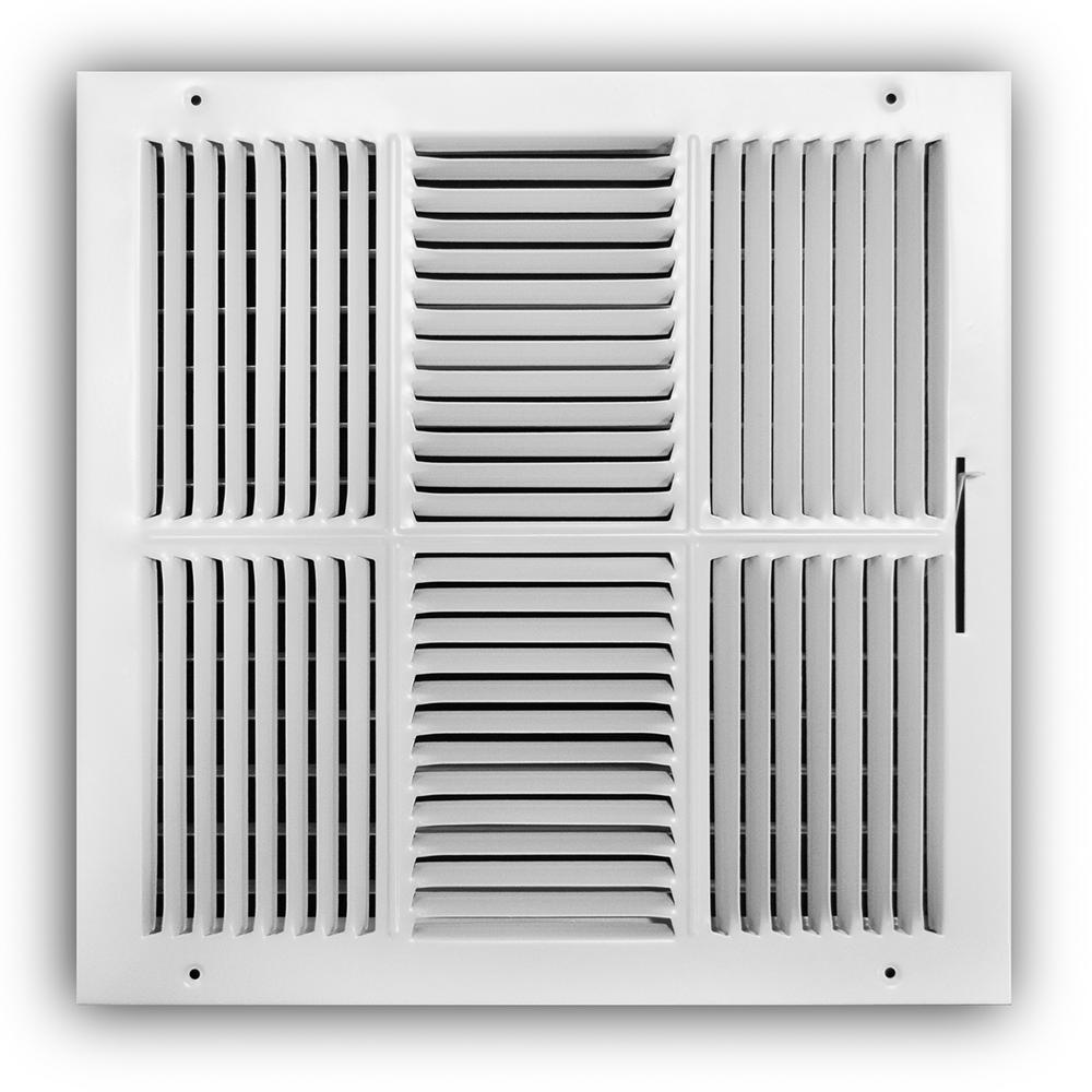 Everbilt 14 in. x 14 in. 4Way Steel Wall/Ceiling Register in White