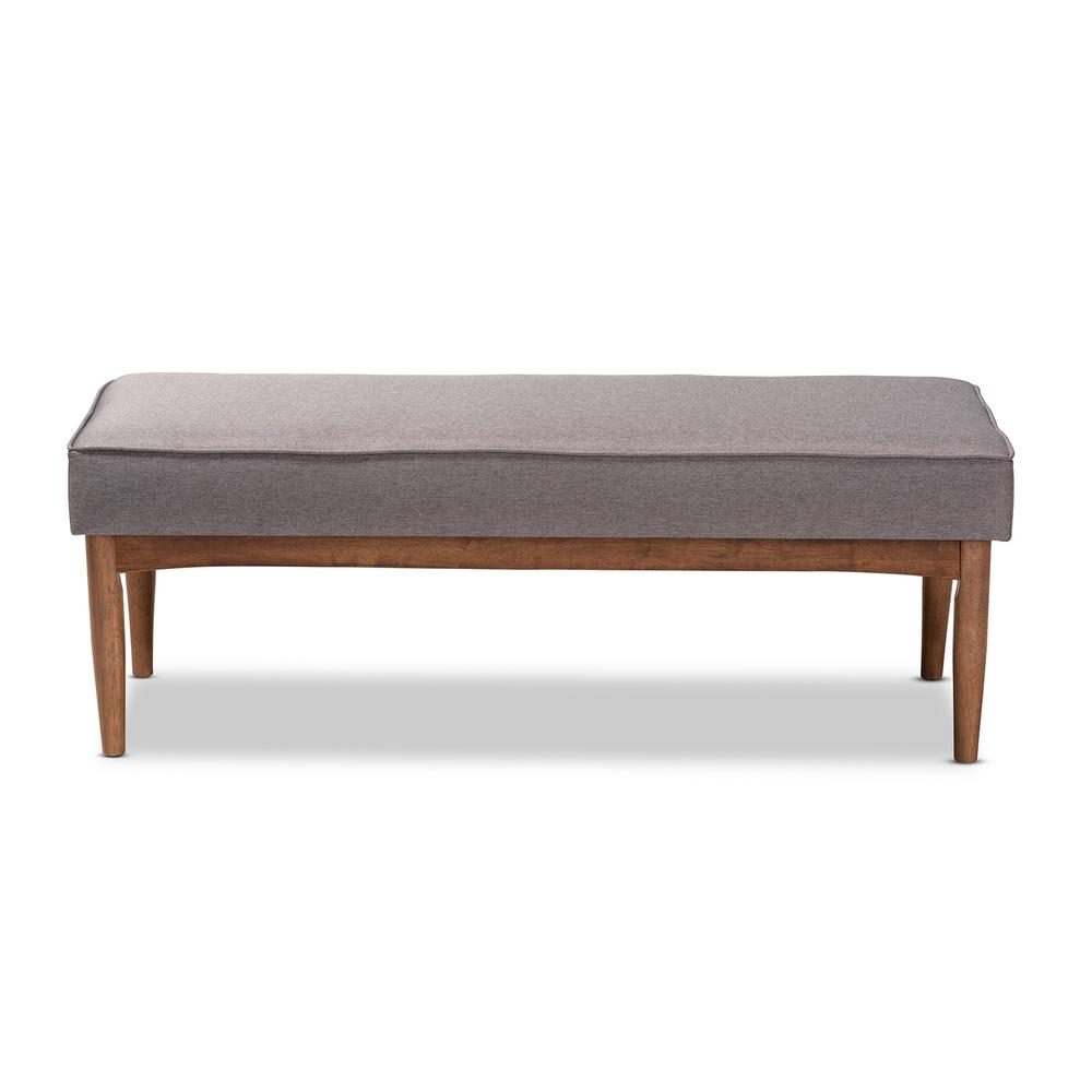 Baxton Studio Arvid Gray Fabric Dining Bench 155 9308 Hd The Home Depot
